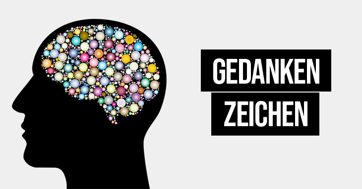 Gedankenzeichen bei einer Depression.